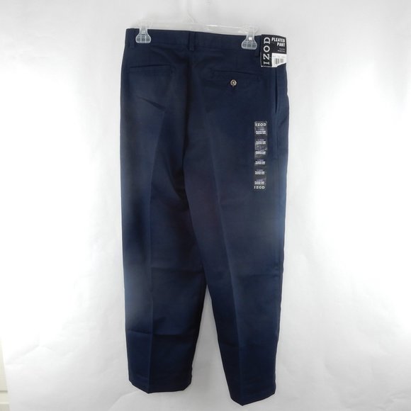 IZOD Boy's Pants Size 14 Husky Pleated Wrinkle Free Adjustable Waist NWT (K009) - Picture 2 of 8